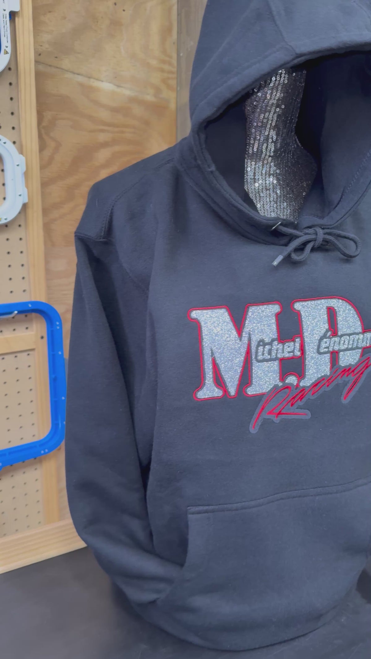 MD Racing Embroidered Glitter Hoodie